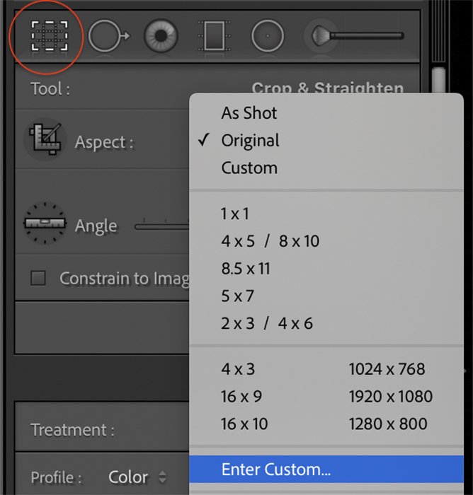 Lightroom screenshot aspect ratios