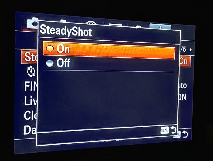 Меню Sony A7R3 SteadyShot