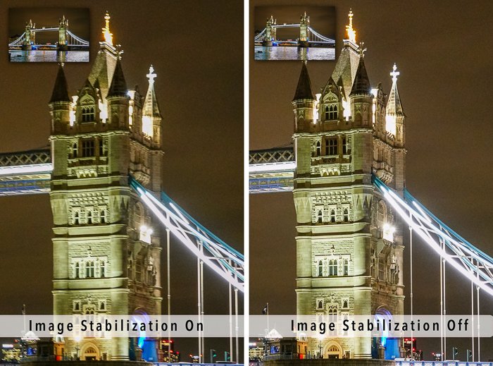 Включение и выключение стабилизации изображения Тауэрского моста