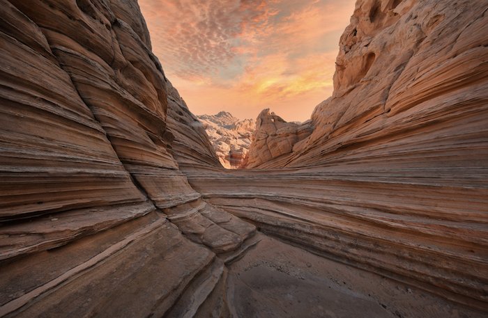 вдохновение пейзажной фотографии: восход солнца, увиденный через каньон
