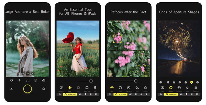 лучшее приложение для ай камеры: Focos promo screenshots on device