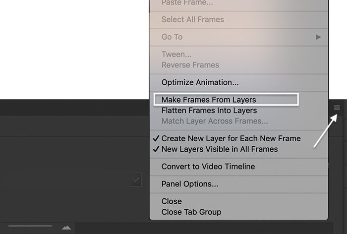 как сделать gif в фотошопе: Скриншот Photoshop меню временной шкалы для создания кадров из слоев для GIF