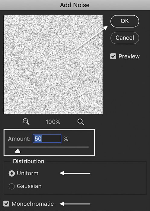 текстура блесток в фотошопе: Photoshop скриншот добавления фильтра шума
