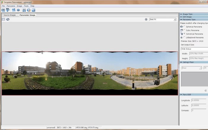 Скриншот интерфейса программы для склеивания фотографий Panoweaver 10
