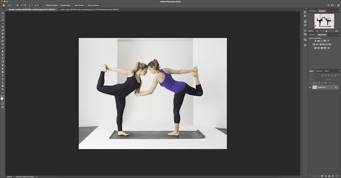 Скриншот изображения йоги в Photoshop для составной фотографии