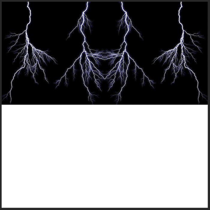 Осветляющее изображение с пустым белым прямоугольником внизу для эффекта калейдоскопа в Photoshop