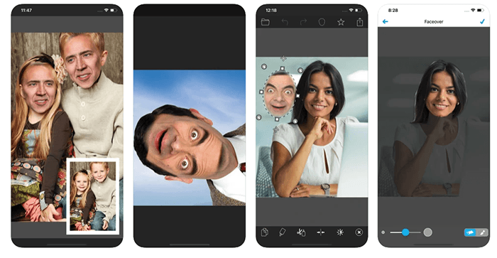 Faceover face swap app screenshots