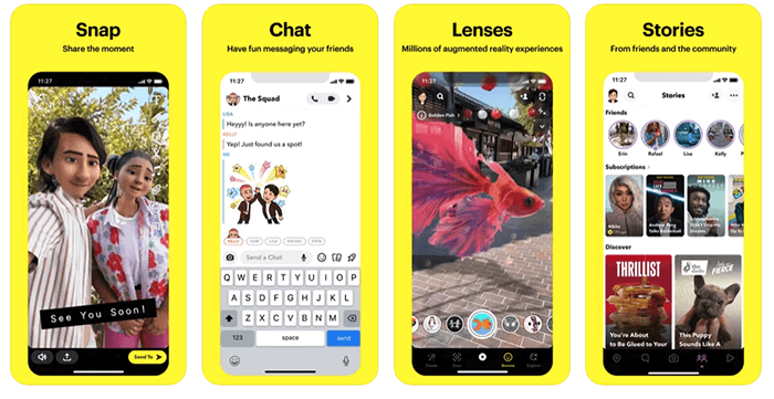 Скриншоты Snapchat с опцией замены лица