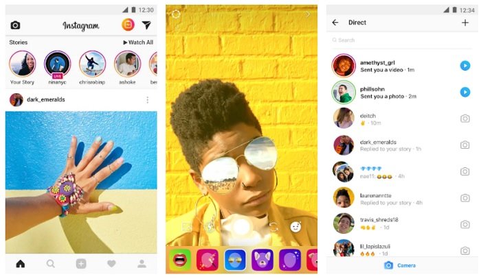 скриншот и возможности, которые вы получаете на платформе социальной сети instagram