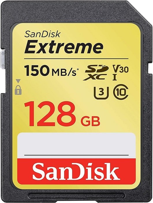 подарки для фотографов: фото продукта Карта памяти SanDisk 128GB Extreme SDXC