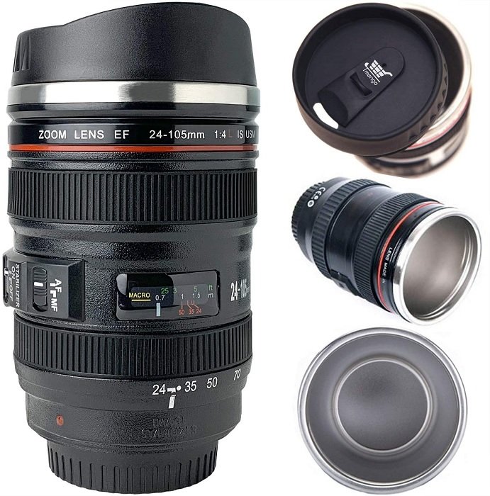 подарки для фотографов: фото продукта Tmango Camera Lens Coffee Mug для любителей глубокого L