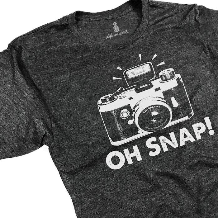 Oh snap photography t-shirts design with a camera
