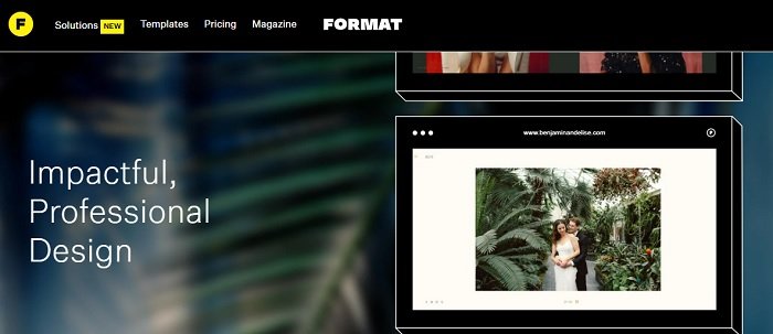Домашняя страница Format a website builder for photographers