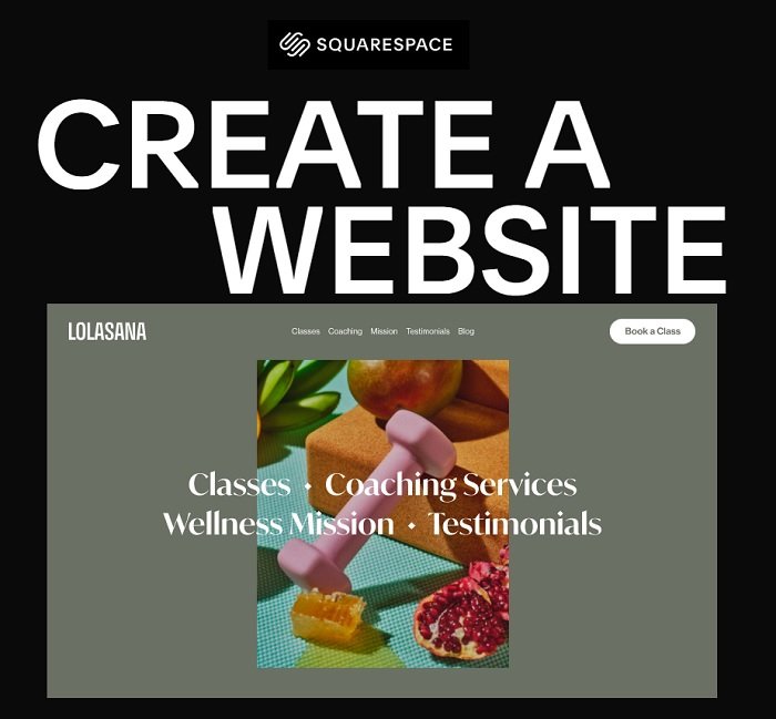 Скриншот домашней страницы конструктора сайтов Squarespace
