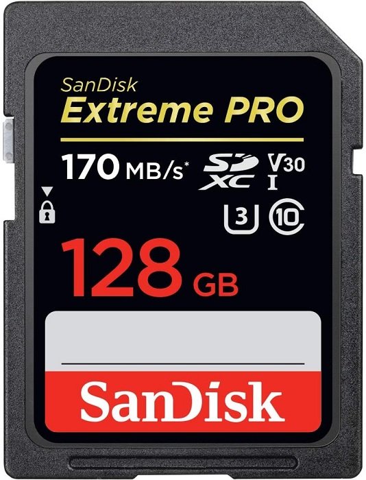 Снимок продукта карты памяти SD, важного аксессуара для фотоаппарата