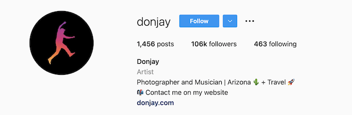 Фотограф Donjay's Instagram bio