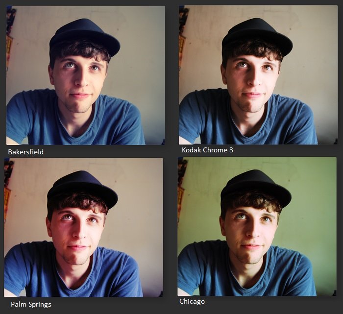 Четыре портрета мальчика в шляпе с разным настроением