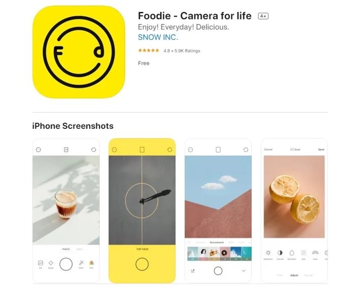 Изображение приложения для редактирования фотографий Foodie в App Store