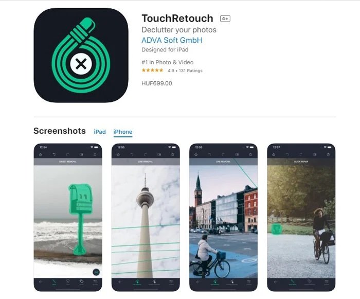 Изображение приложения для редактирования фотографий Touchretouch в App Store