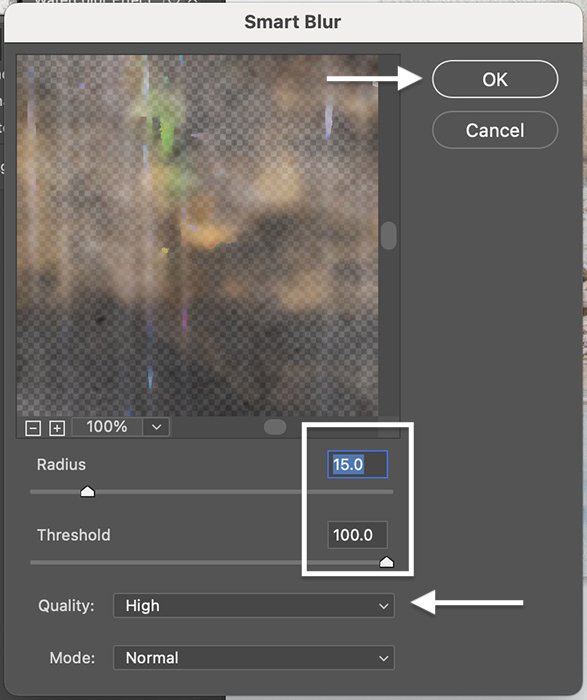 Photoshop screenshot smart blur