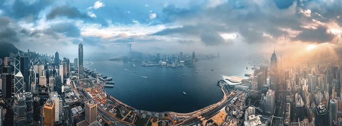 Panorama shot of Hong Kong Skyline